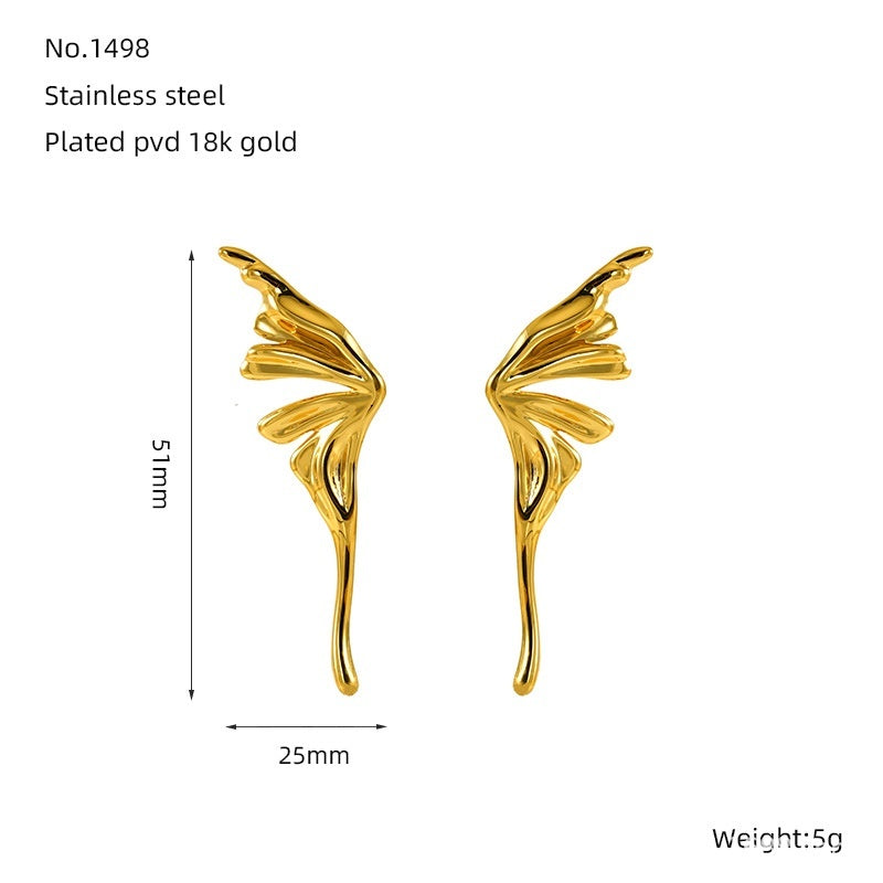 Love Butterfly Multi-layer Line Irregular Ear Studs