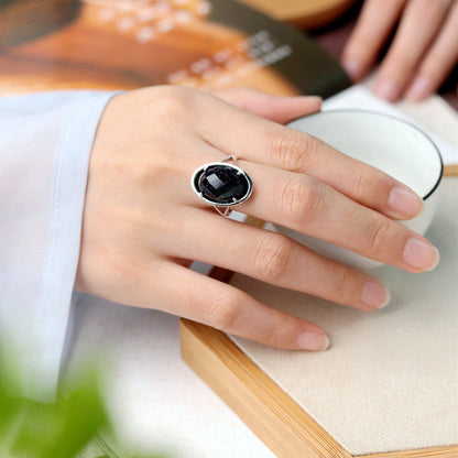 Retro Distressed Elegant And Ethnic Style Earrings Necklace Ring Three-piece Set