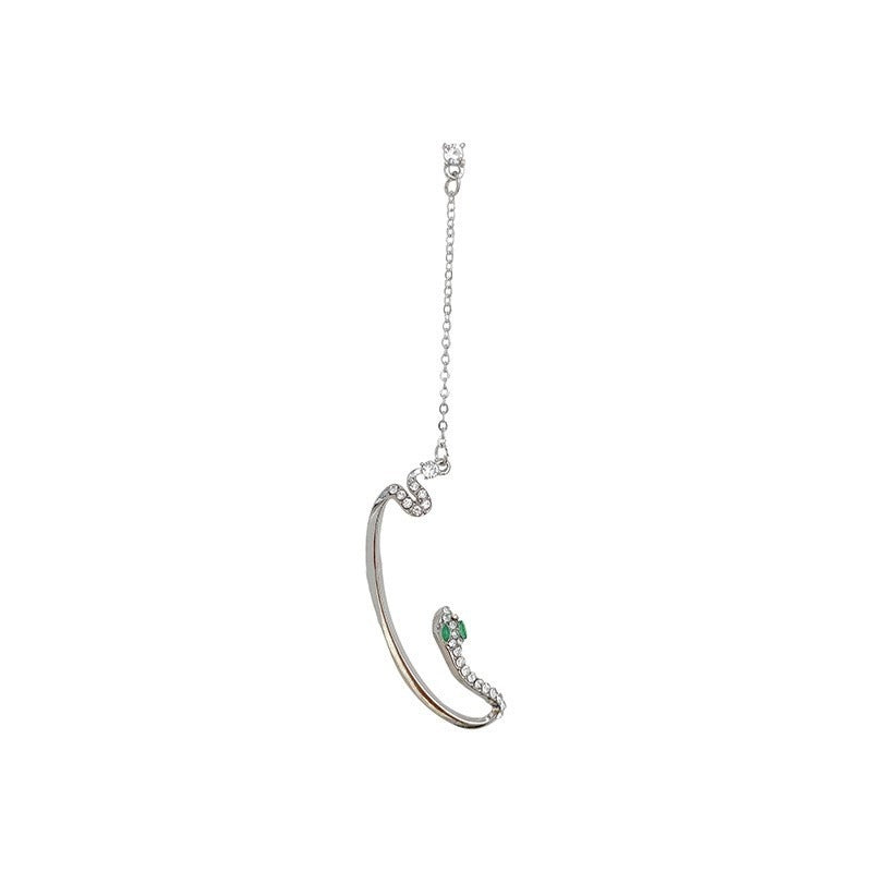Sterling Silver Needle Snake-shaped Ear Hanging High-grade Integrated Ear Clip