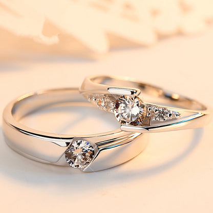 Korean Version Of Silver-plated Eternal Vows Couple Ring