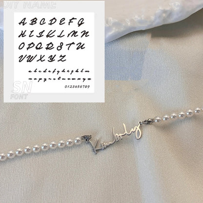 DIY Personalized English Name Design Titanium Steel Necklace - Zentrova