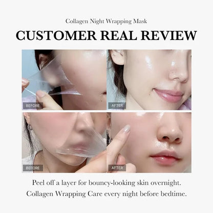 Face Night Mask Collagen Wrapping Mask Natural Ingredients Firming Elasticity & Hydration Anti-wrinkle For Skin Care - Zentrova