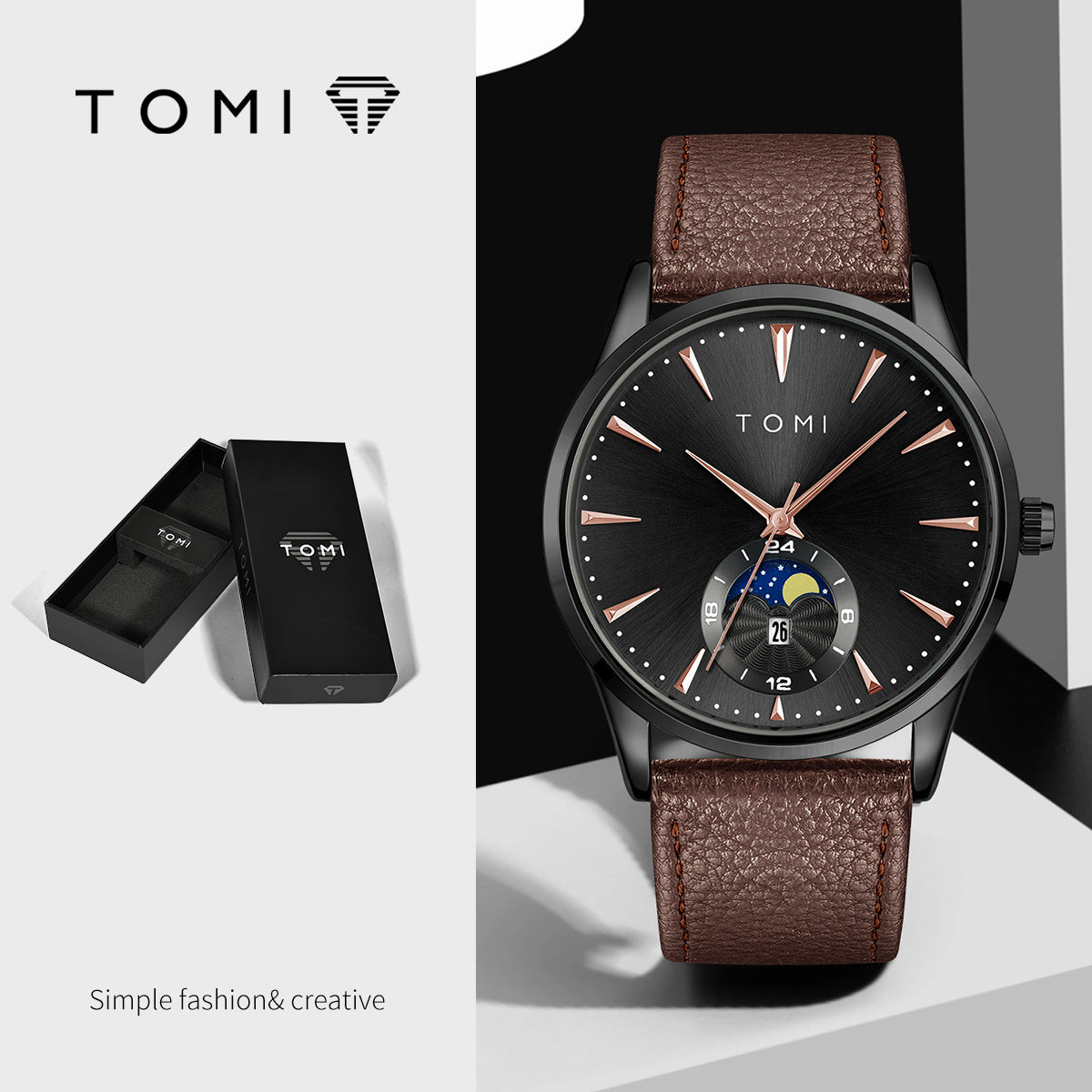 Korean-style Fashionable Round Watch For Men And Women, Simple And Casual - Zentrova