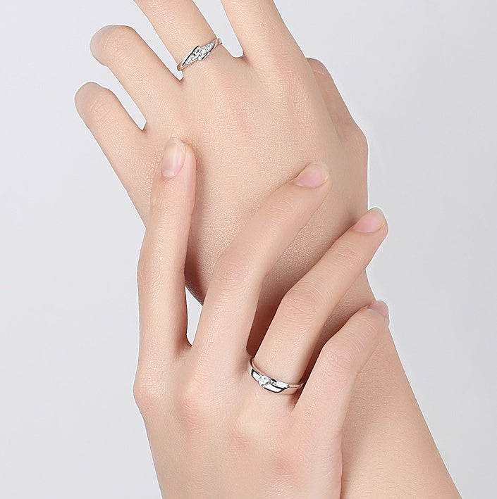 Korean Version Of Silver-plated Eternal Vows Couple Ring
