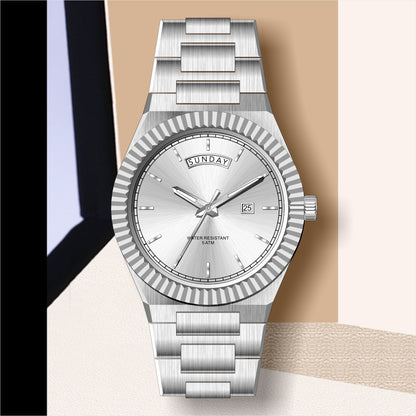 Business Gentleman's Log-Type Quartz Waterproof Steel Strap - Zentrova