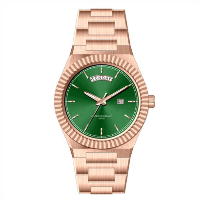 Business Gentleman's Log-Type Quartz Waterproof Steel Strap - Zentrova