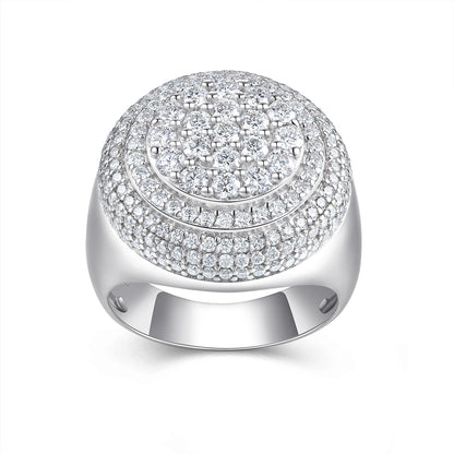 Men's Luxury And Fashionable Light Luxury Jewelry Silver Ring S925 Silver-plated Platinum Set With Top-quality Moissanite - Zentrova