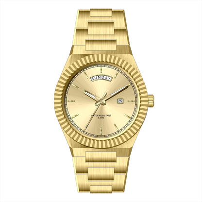 Business Gentleman's Log-Type Quartz Waterproof Steel Strap - Zentrova