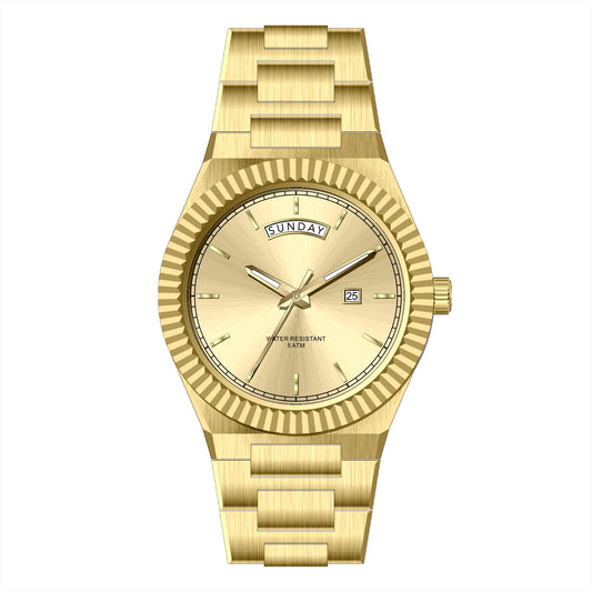 Business Gentleman's Log-Type Quartz Waterproof Steel Strap - Zentrova