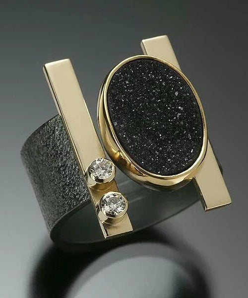 Irregular Two Tone Ring For Men - Zentrova