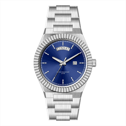 Business Gentleman's Log-Type Quartz Waterproof Steel Strap - Zentrova