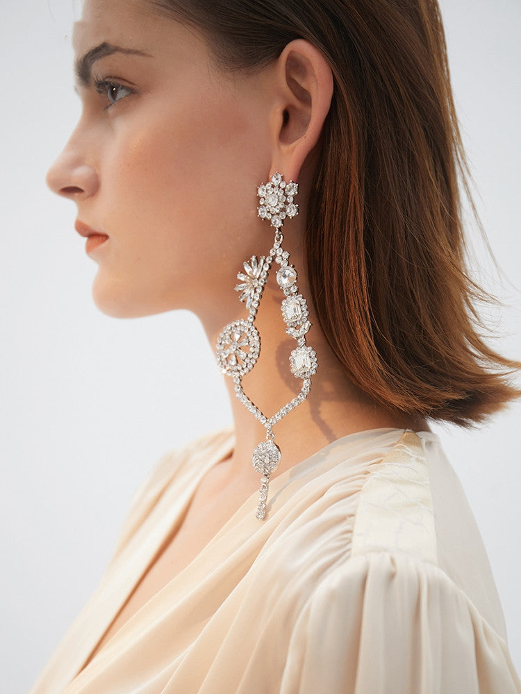 Flower key earrings women