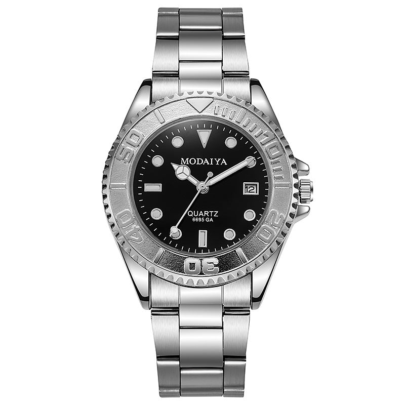 Silicone Steel Band Calendar Watch For Men Quartz Timepiece - Zentrova