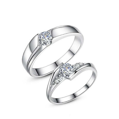 Korean Version Of Silver-plated Eternal Vows Couple Ring