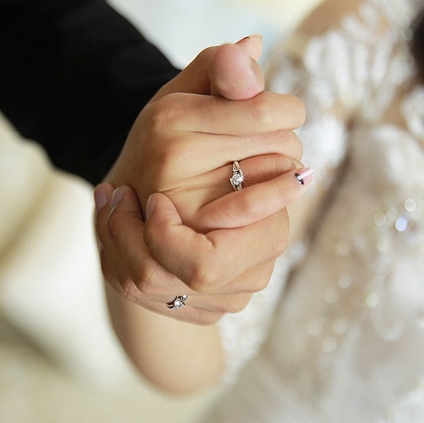 Korean Version Of Silver-plated Eternal Vows Couple Ring