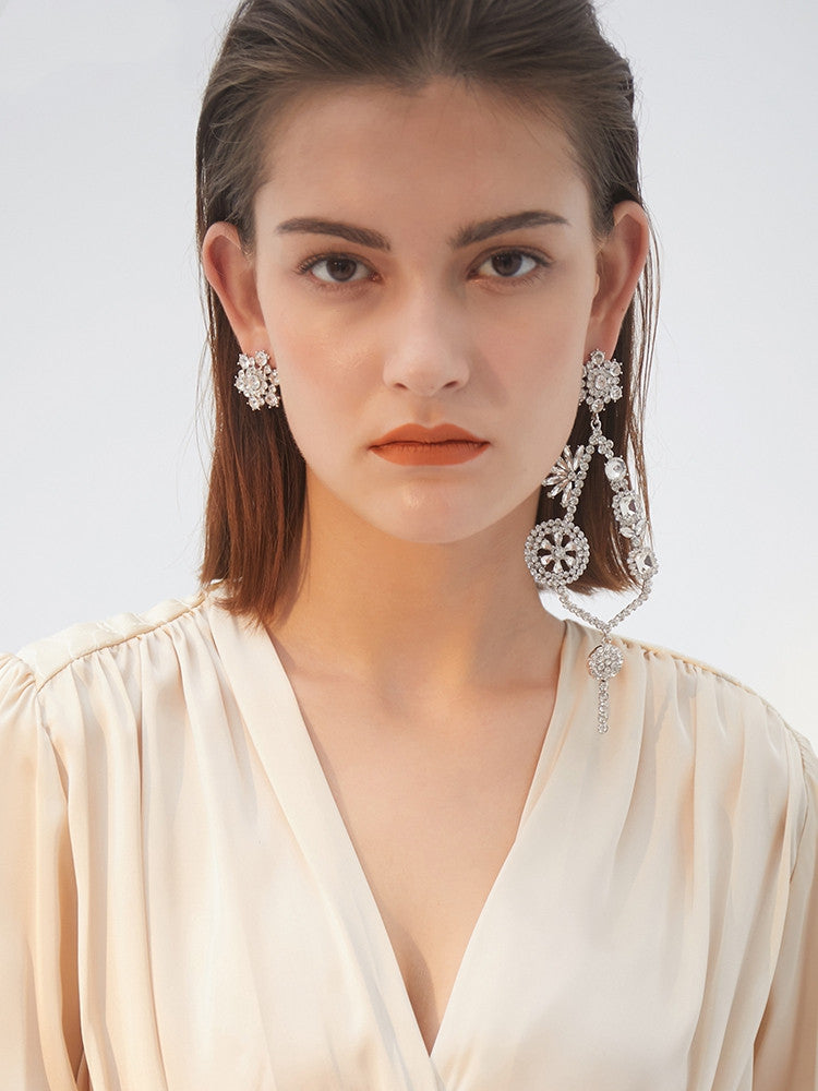 Flower key earrings women