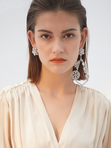 Flower key earrings women