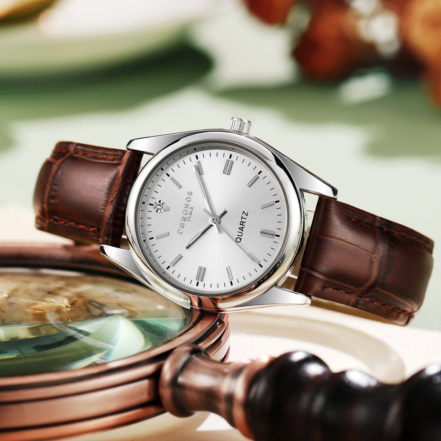 Womens Fashion Wristwatch With A Genuine Leather Strap And Luminous Quartz Movement - Zentrova