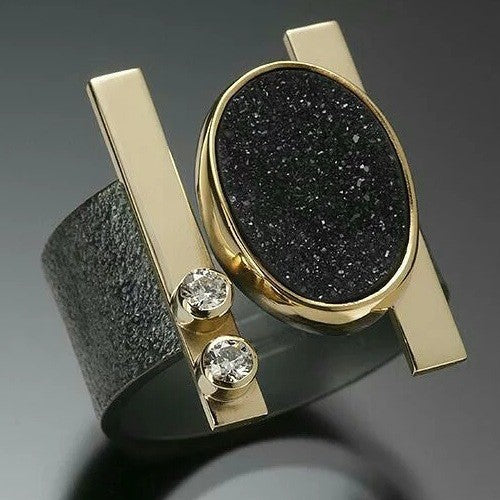 Irregular Two Tone Ring For Men - Zentrova