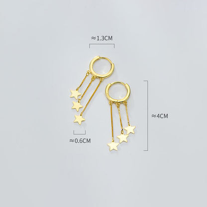 Fringed star pentagram earrings