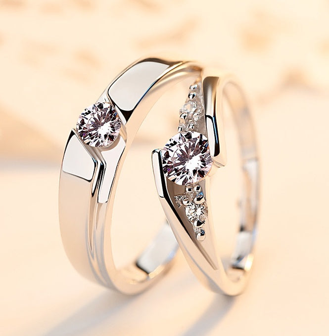 Korean Version Of Silver-plated Eternal Vows Couple Ring