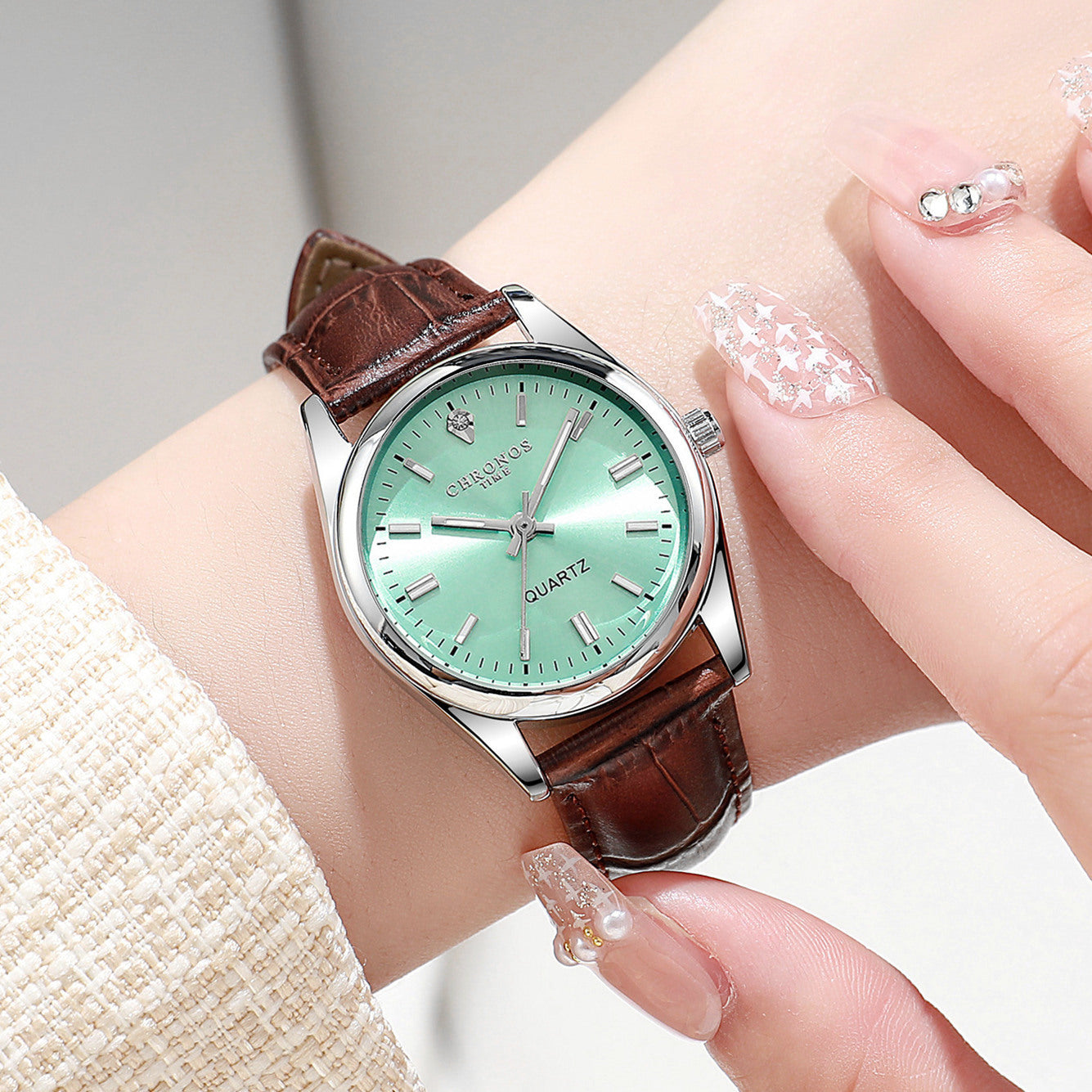 Womens Fashion Wristwatch With A Genuine Leather Strap And Luminous Quartz Movement - Zentrova