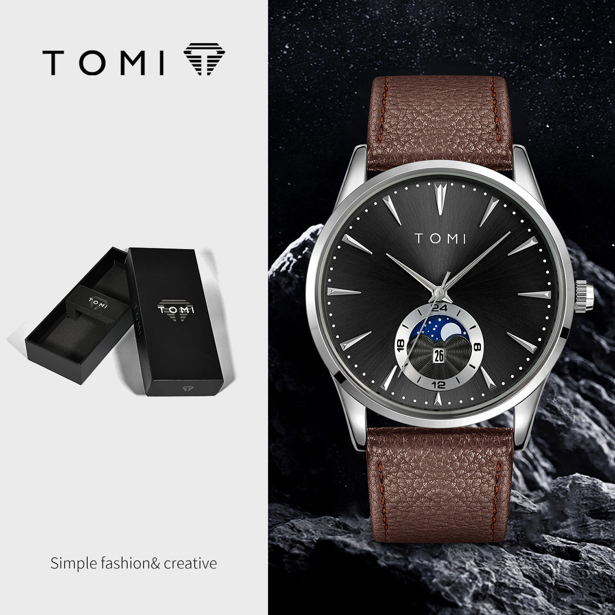 Korean-style Fashionable Round Watch For Men And Women, Simple And Casual - Zentrova