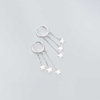 Fringed star pentagram earrings