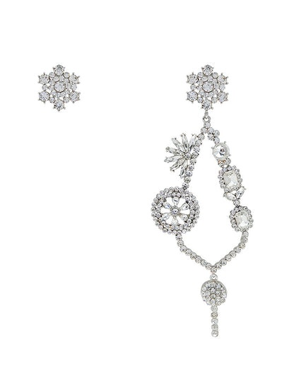 Flower key earrings women