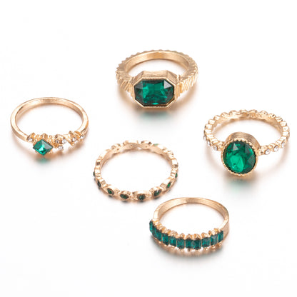 Geometric Diamond-studded Ring In The Same Style As A Green Emerald - Zentrova