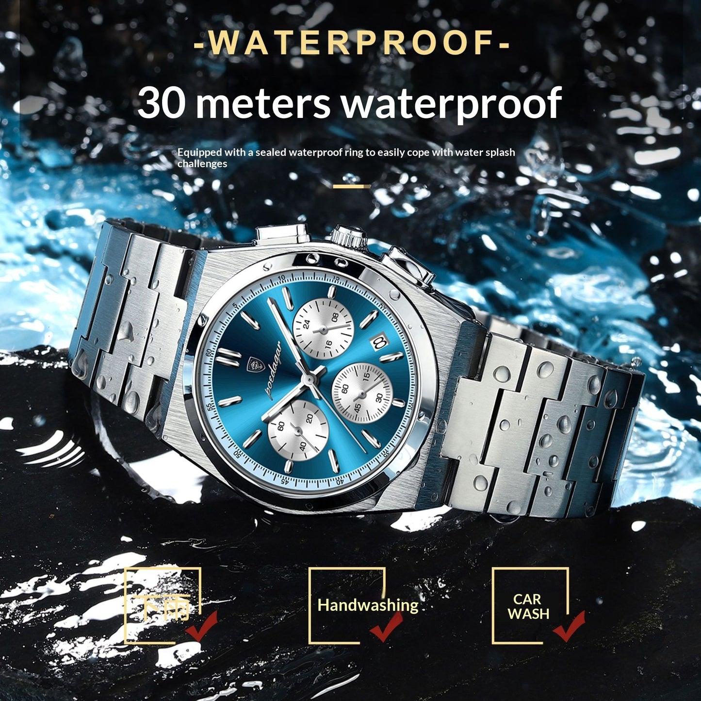 Mens Waterproof Multifunctional Luminous Ultra-thin Watch - Zentrova