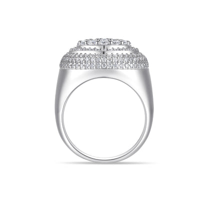 Men's Luxury And Fashionable Light Luxury Jewelry Silver Ring S925 Silver-plated Platinum Set With Top-quality Moissanite - Zentrova