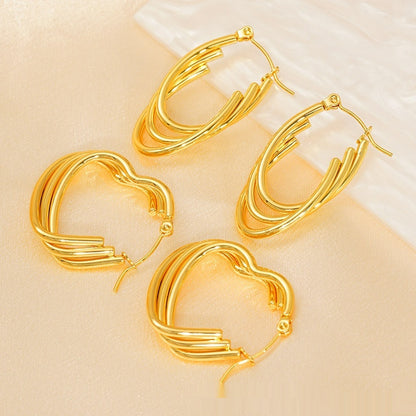 Love Butterfly Multi-layer Line Irregular Ear Studs