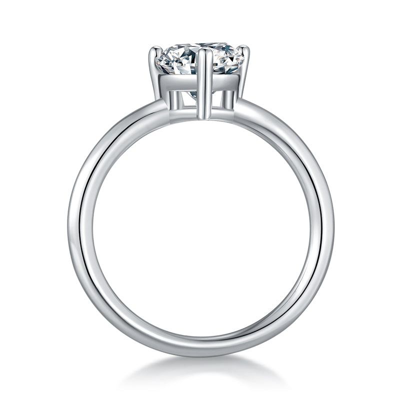 Pear-shaped Moissanite Set With Top-quality Moissanite Luxury And Fashionable Light Luxury Jewelry Silver Ring S925 Silver Electroplated With Platinum - Zentrova