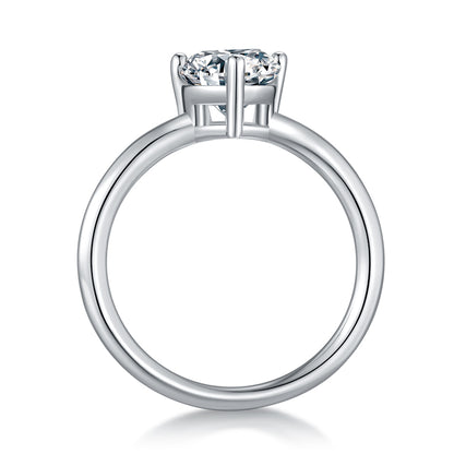 Pear-shaped Moissanite Set With Top-quality Moissanite Luxury And Fashionable Light Luxury Jewelry Silver Ring S925 Silver Electroplated With Platinum - Zentrova