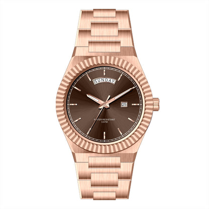 Business Gentleman's Log-Type Quartz Waterproof Steel Strap - Zentrova