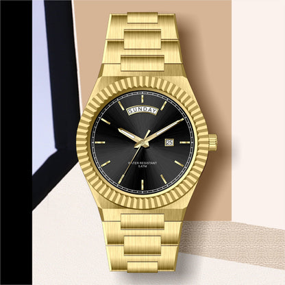 Business Gentleman's Log-Type Quartz Waterproof Steel Strap - Zentrova