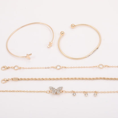Simple Butterfly-Shape Open-End Rhinestone Bracelet For Women - Zentrova