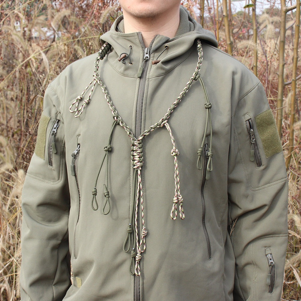 Outdoor Tactics Equipment Parachute Cord Collar Whistle Lanyard