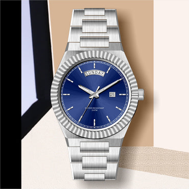 Business Gentleman's Log-Type Quartz Waterproof Steel Strap - Zentrova